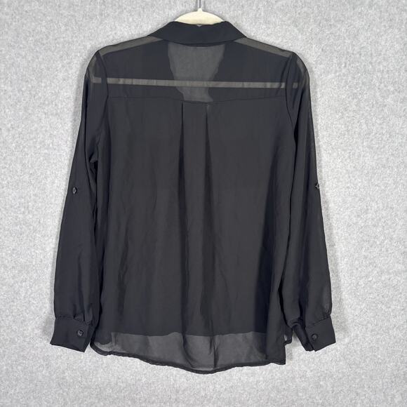 The Arte Sheer Blouse Medium Button Puff Whimsigoth Coquette Lagom Career Quiet - Picture 8 of 11